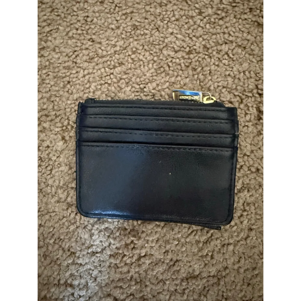 Women's Juicy Couture Black Gold Studded Card Holder Wallet